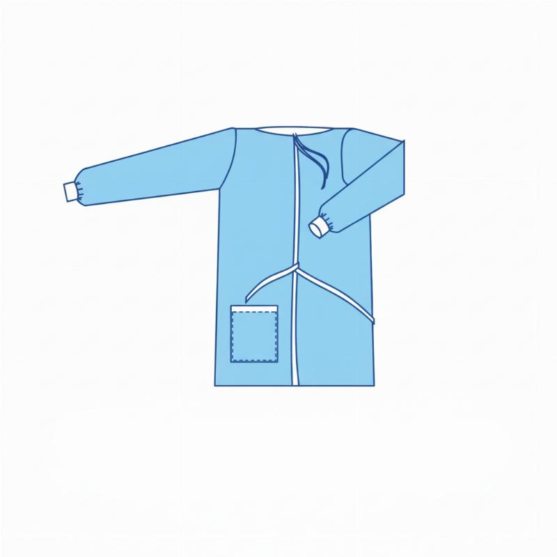 Халат медичний хірургічний з карманом Taipan-Pharm стерильний на зав'язках довжиною 115 см СМС-35 г/м2 розмір універсальний